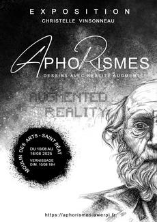 Exposition "Aphorismes" dessins avec réalité augmentée par l'artiste Christelle Vinsonneau