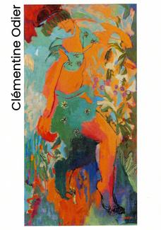 Carton d'invitation exposition Clémentine Odier artiste-peintre