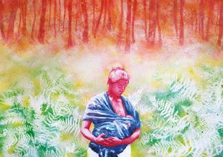 "37 mothers", huile sur toile, 200 x 140 cm, Ilan Parienté