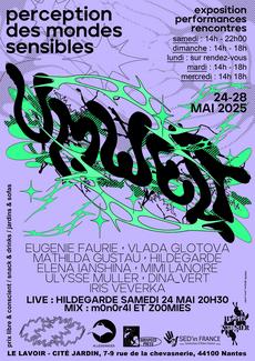 affiche de l'exposition dont le titre UMWELT déborde d'éléments organiques en expansion