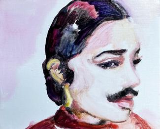 Talia Maidenberg, Old Soul Fun Times, 2025, huile sur toile, 33 x 24 cm