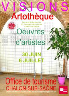 oeuvres d'artistes extraites de l'artothèque de Chalon-sur-Saone en exposition