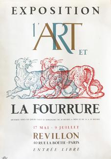 Affiche l'Art et la fourrure 1954