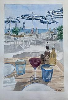 À Nice, déjeuner sur la plage