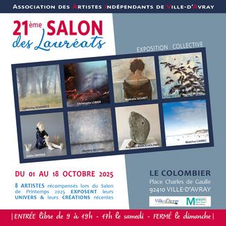 Présentation du 21ème Salon des Lauréats de l'AIVA, visuels de chaque artiste par une oeuvre.