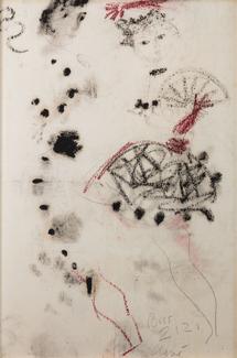 Antoni Clavé, Roland Petit et Zizi Jeanmaire, 1949, Pastel et coton sur papier vergé monté sur panneau, 140 x 194 cm