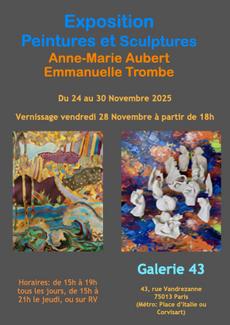 Exposition de Peintures et Sculptures, 43 rue Vandrezanne 75013 Paris