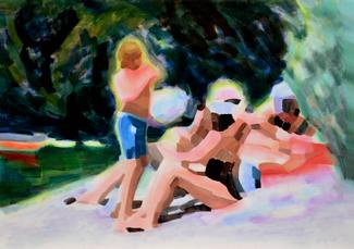 Peinture à l'huile de LiFang, intitulée "Aux sources n°17", de 2023