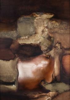 Les Présages de la Forêt, 2025, Huile sur carton bois, 80 x 60 cm