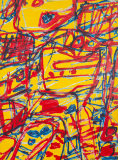 Jean Dubuffet, Mire G 21 (Kowloon) , 1983, acryle sur papier entoilé , 134 x 100 cm, Fondation Dubuffet, Paris © ADAGP, Paris / Fondation Dubuffet, Paris