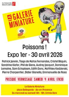 affiche de l'expo Poissons ! à La Galerie Miniature par Automatikart