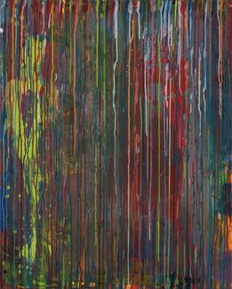 Pluie de couleurs 2026 acrylique sur toile 100 x 80 cm