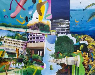 Iulian Bisericaru, GREEN MIRROR I, 2019, Huile sur toile, 140 x 110 cm