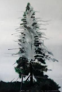 Muriel Rodolosse, Le son du tonnerre, 2017, 140 x 100 cm, peinture et plexiglass