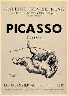 Picasso, dessins, galerie Denise RenÃ©, 1947