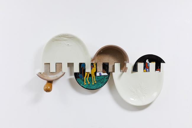 Javier Carro Temboury, Intercontainers (Desert Tales), 2025, Second-hand ceramics, industrial cut, 51 x 83 x 11 cm