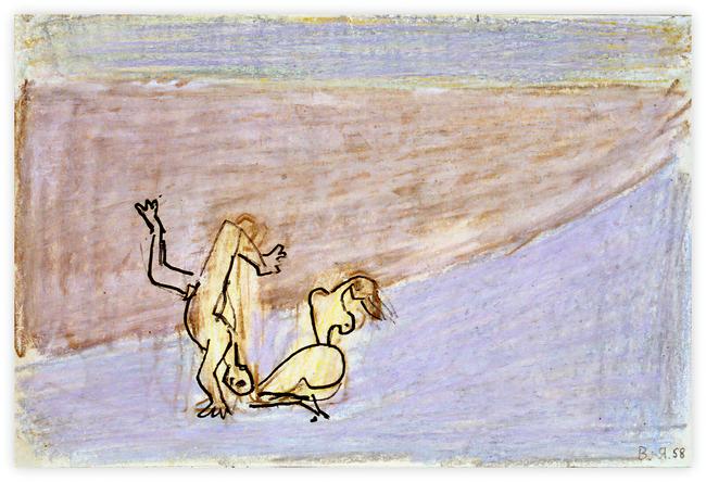 two on the beach, 1958