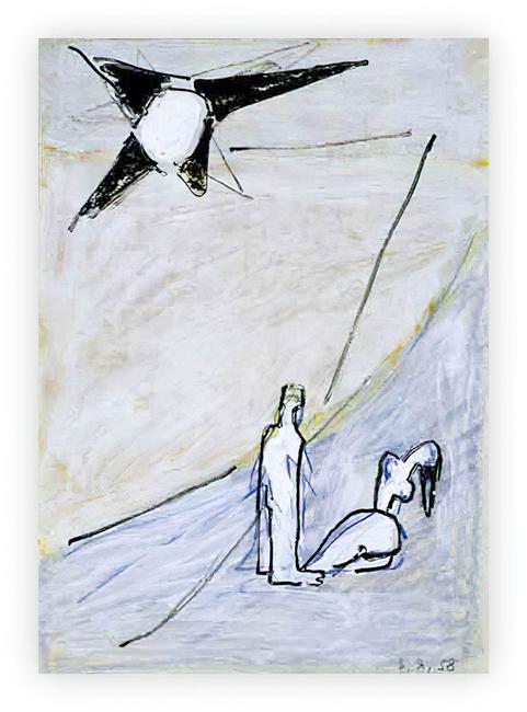 two on the beach, 1958