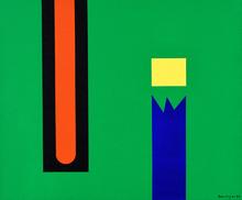 Série des Symboles (ligne bleu surmontée d'un carré jaune), 1973