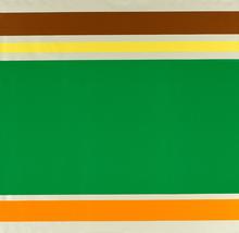 Toile à bandes (crème, marron, jaune), 1974