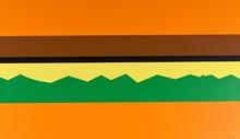 Toile à bandes (orange, marron, noir), 1975
