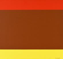 Toile à bandes (rouge, marron), 1975