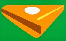 Pochoir sans titre (forme orange, fond vert)