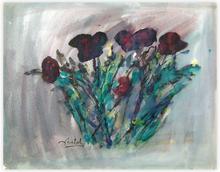 lavis - nature morte aux fleurs — 