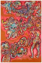 Sans titre (Aquarelle sur fond rouge)