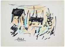 abstract landscape with houses — 