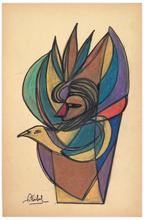 red nose woman and bird — 