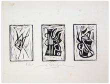 linogravure 8/25 - abstract triptyque — 