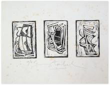 linogravure 1/25 - abstract triptyque — 