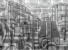 La ferme et personnage, circa 1947