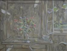 Fleurs grises devant la fenêtre, 1973