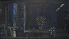 Pétunias et fenêtre ouverte (noir), 1976