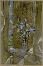 Fleurs sur fond brun, circa 1980