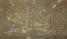 Intérieur avec des fleurs, circa 1984