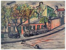 "au lapin agile" (vue de Montmartre ?) - landscape — 