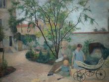 Jardin à Vaugirard ou La Famille du peintre dans le jardin, 1881