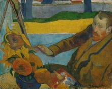 Van Gogh peignant des tournesols, 1888
