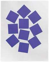 Collage aux carrés bleus éparpillés