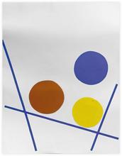 Collage aux 3 cercles en bleu, rouge, jaune