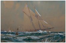 Ketch sous voiles, 1934