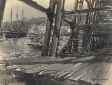 Le Notre Dame de Lourdes au sec à Cancale, 1931