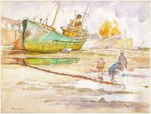 Cherbourg : Cargo échoué, 1925