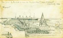 Vue prise du haut de la vigie du Pourquoi Pas ?, arsenal de Cherbourg, 1926