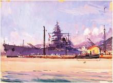 Le Richelieu à quai à Dakar en 1940