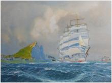 Le Richelieu devant Gibraltar au couchant