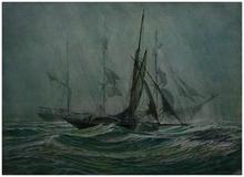 Pilote et trois-mâts dans la tempête